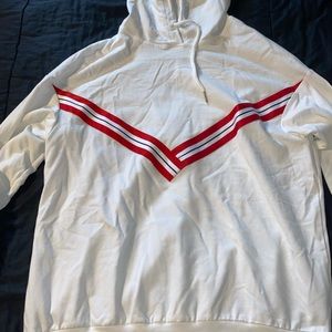 White shein hoodie with red graphic